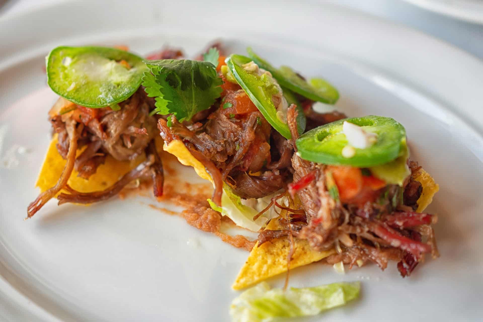 Beef and Salsa Topped Corn Chips