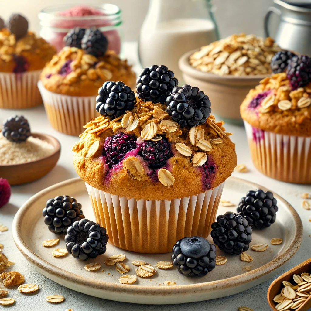 Blackberry Granola Muffins