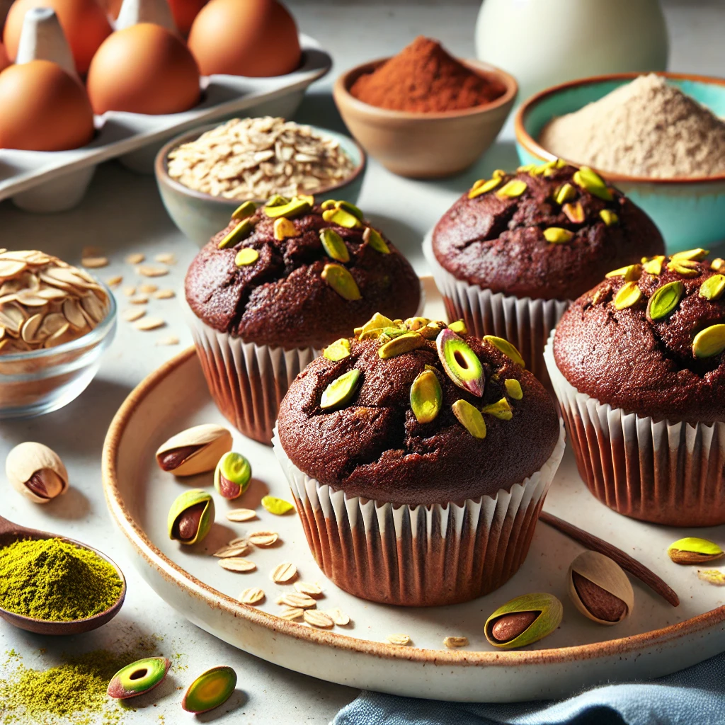 Decadent Chocolate Pistachio Muffins