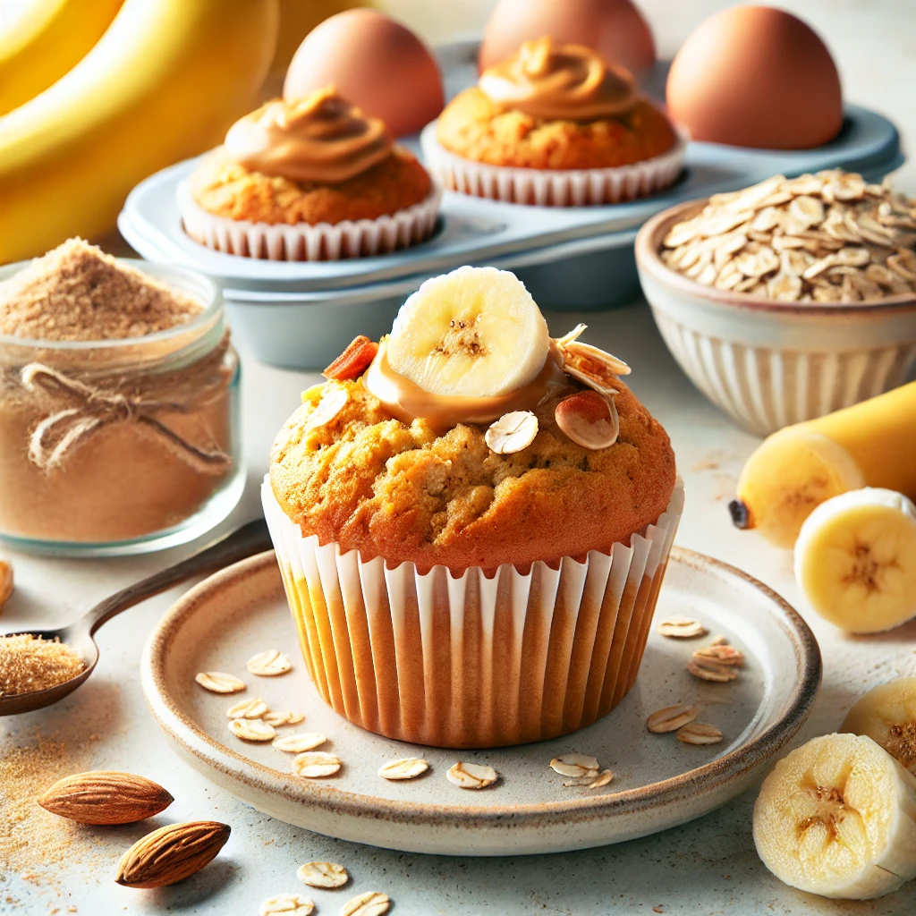Healthy Peanut Butter Banana Muffins