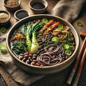 Black bean with soba noodles