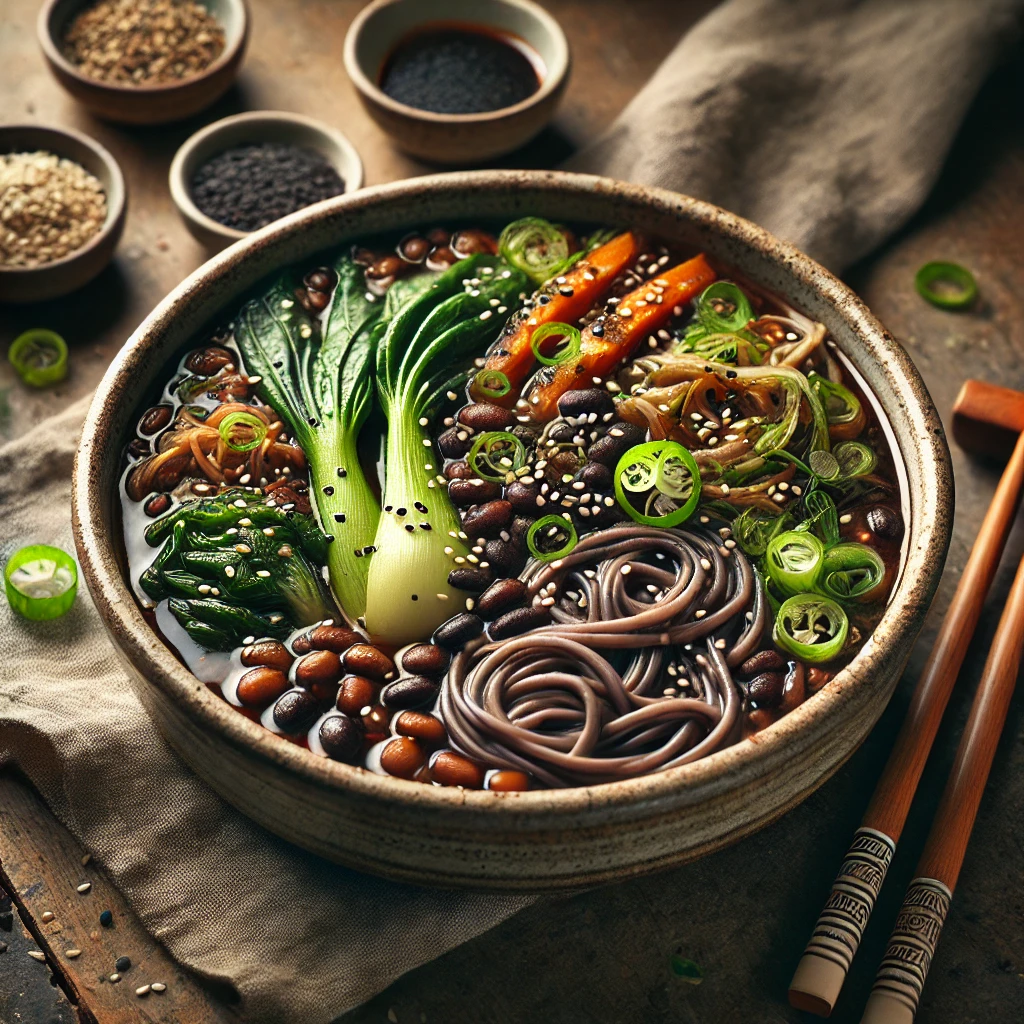 Black bean with soba noodles