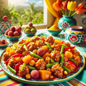 Cantonese Sweet-and-Sour Chicken with Lychees (Suantien Lichiji)