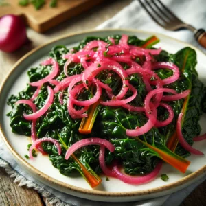 Chard with Pickled Red Onions