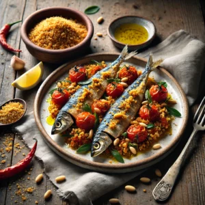 Crispy Sardines with Garlic Breadcrumbs and Pine Nuts