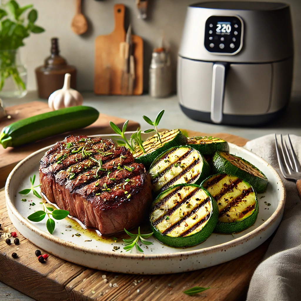 Grilled Herb Beef with Zucchini Delight