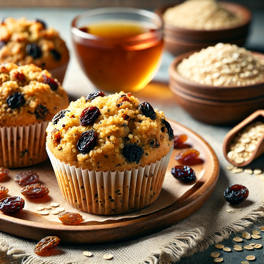 Hearty Quinoa Raisin Muffins