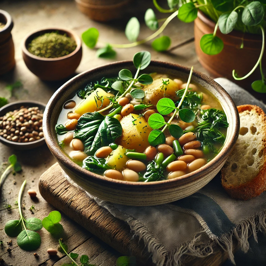 Hearty Watercress, Bean, and Potato Soup