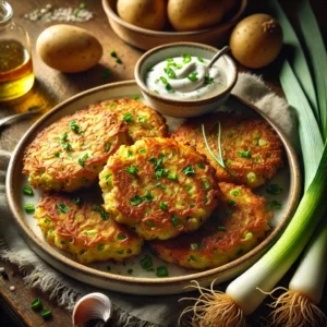 Kosher Leek-and-Potato Fritters Recipe