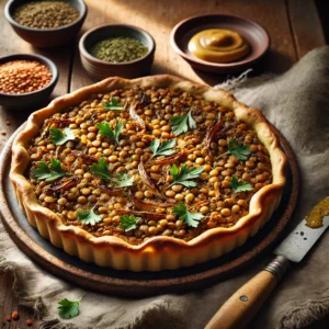 Lentil Tart with Tahini Crust