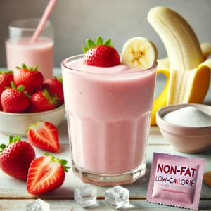 Non-Fat Low-Calorie Strawberry Banana Smoothie