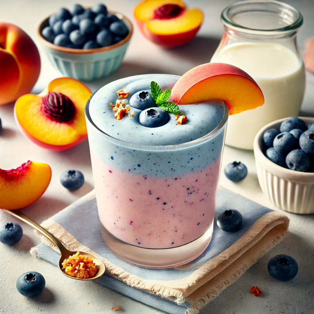 Nutty Peach & Blueberry Smoothie