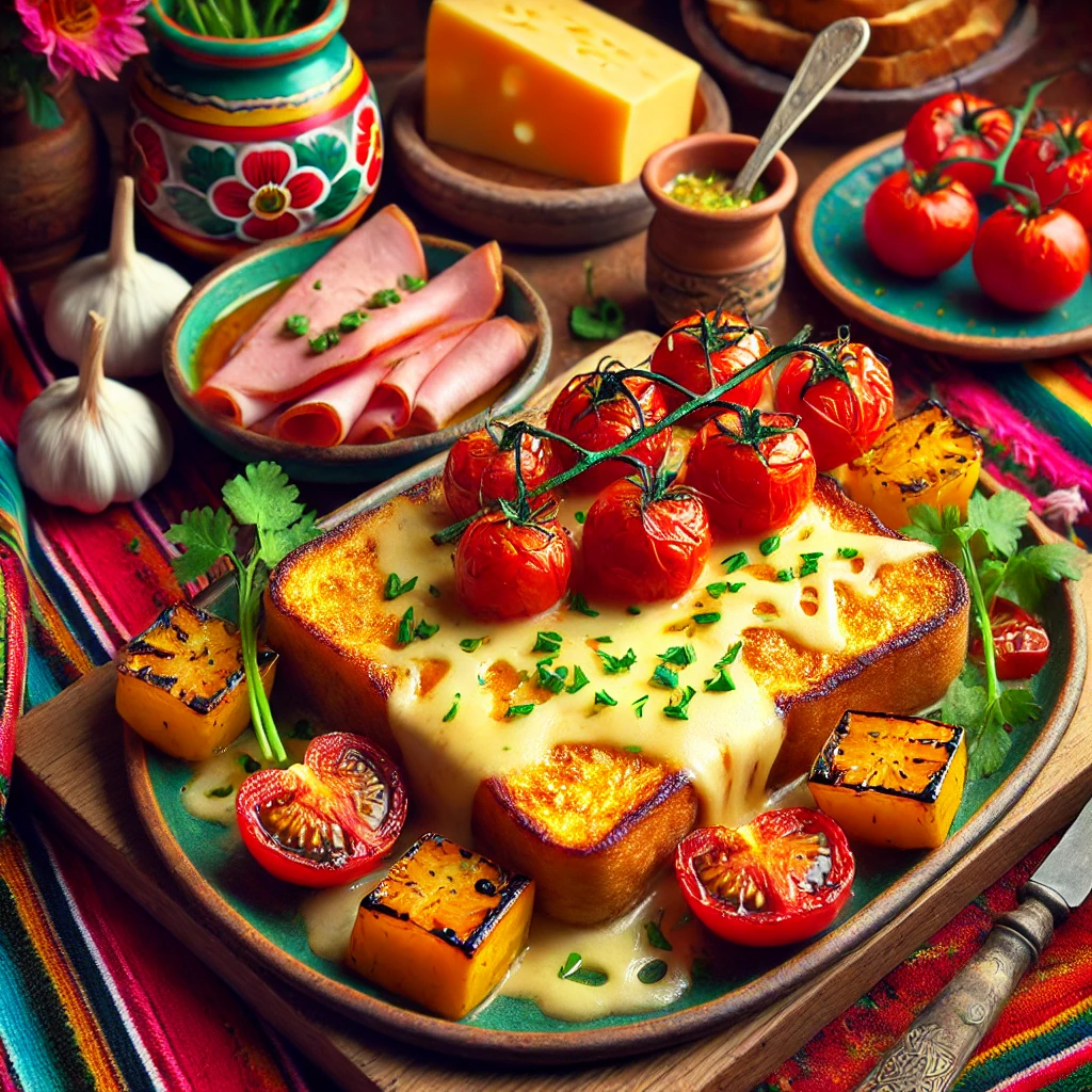 Savory Gruyère French Toast with Ham & Blistered Tomatoes