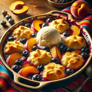 Stripper's Delight Peach-Blueberry Cobbler