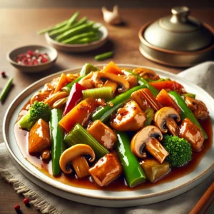 Sweet Bean Chicken Stir-Fry with Mushrooms