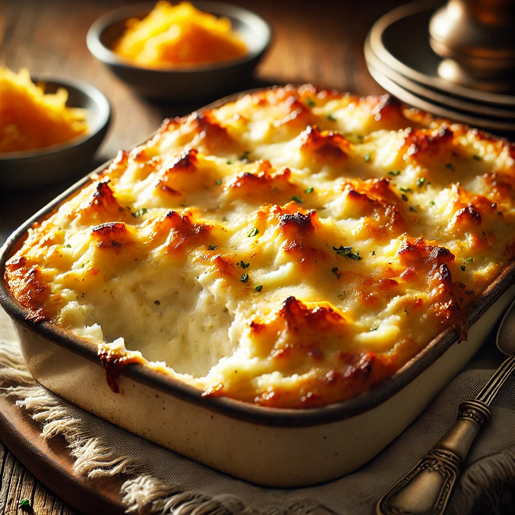 Three-Cheese Mashed Potato Casserole