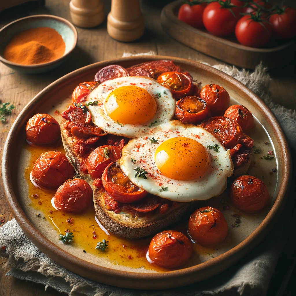 Tomato Chorizo Eggs on Sourdough