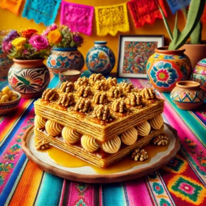 Traditional Chilean Mil Hojas Cake with Dulce de Leche