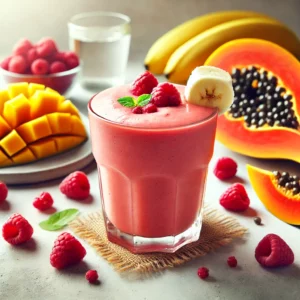 Tropical Papaya Raspberry Delight Smoothie