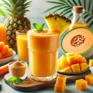 Tropical Pineapple Cantaloupe Smoothie