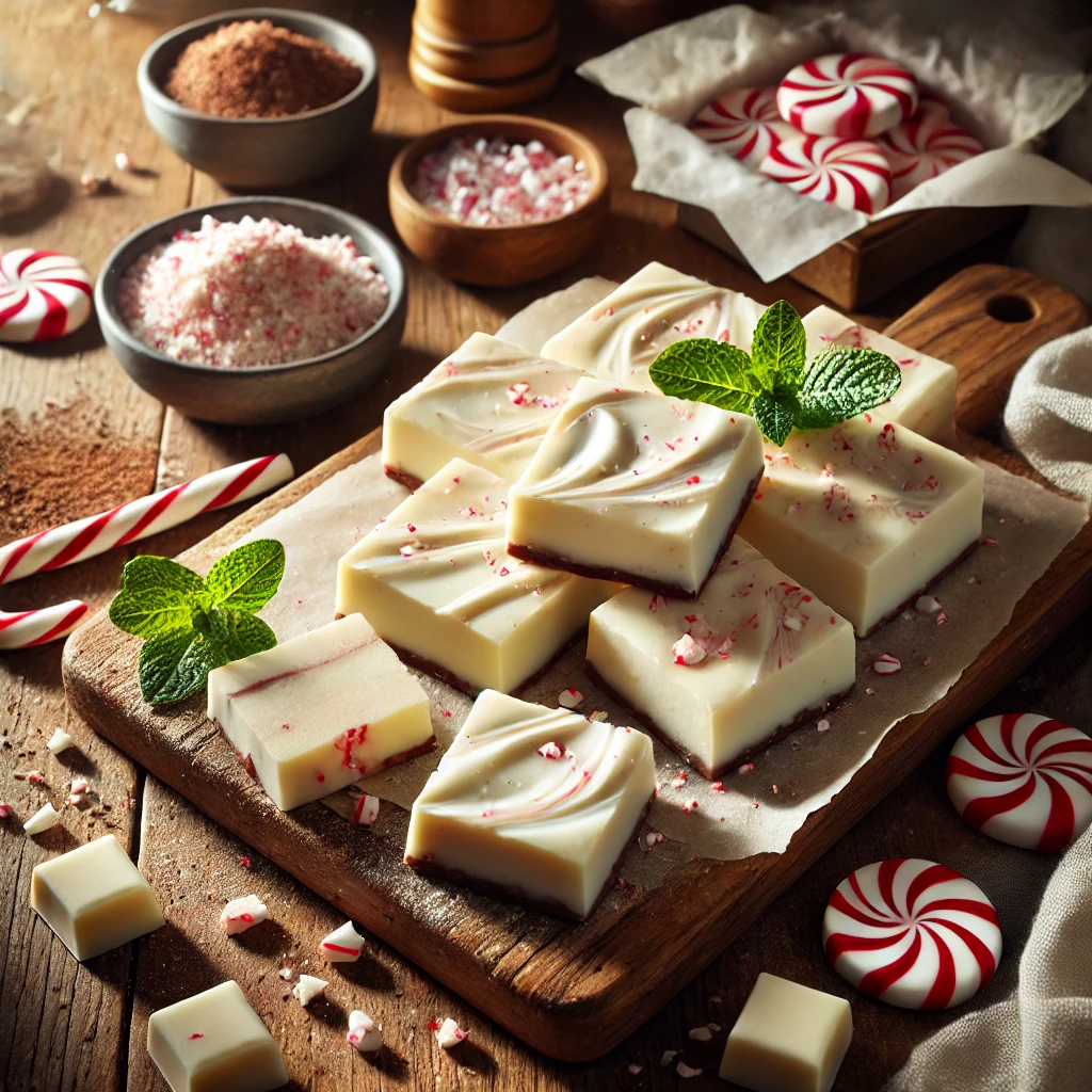 White Chocolate Peppermint Fudge
